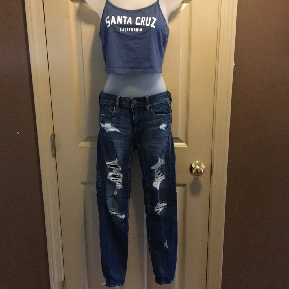 American Eagle Super Stretch Distressed Jeans EUC